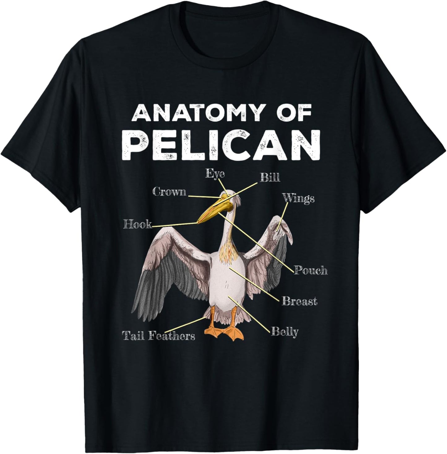 Anatomy Of A Pelican T-Shirt - T-Shirt | Black