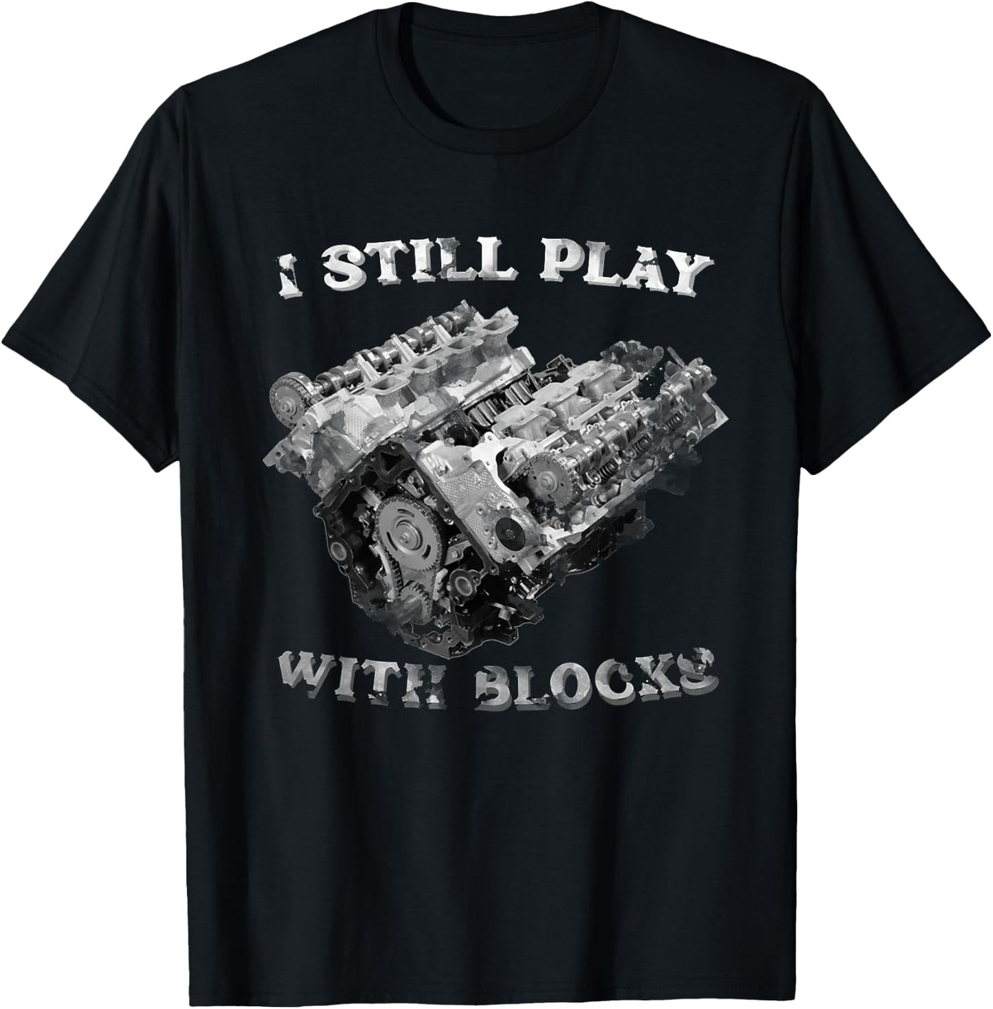 I Still Play With Blocks Racing Maintenance Vintage T-Shirt - T-Shirt | Black