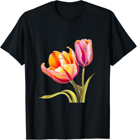Pretty Tulip Flowers Costume for Boys and Girls T-Shirt - T-Shirt | Black