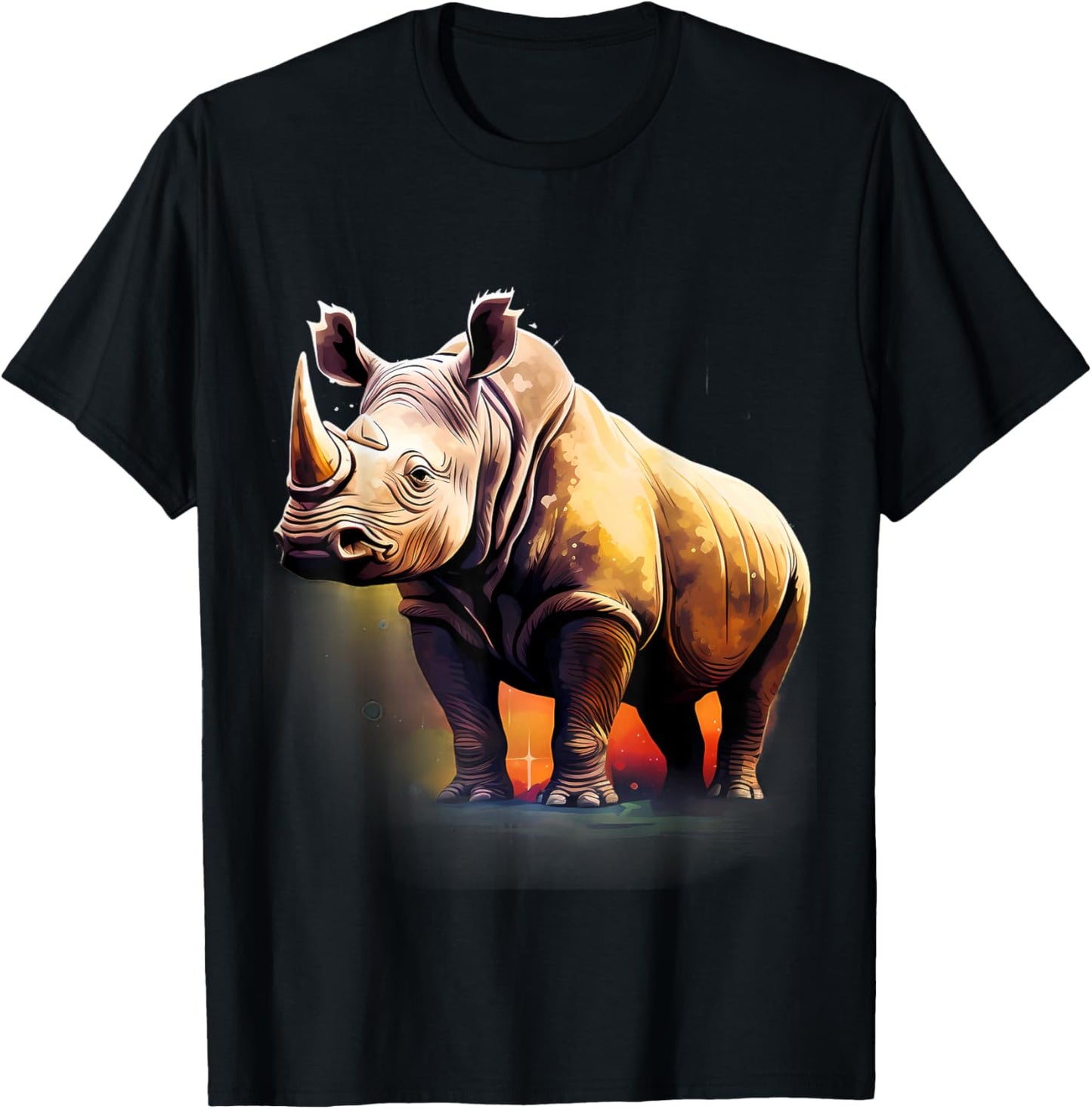 Rhino Artwork Wildlife Rhinoceros African Animal Lovers T-Shirt - T-Shirt | Black