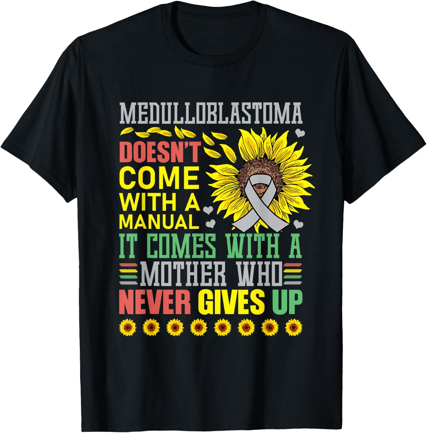 Medulloblastoma Awareness Warrior Supporter T-Shirt - T-Shirt | Black