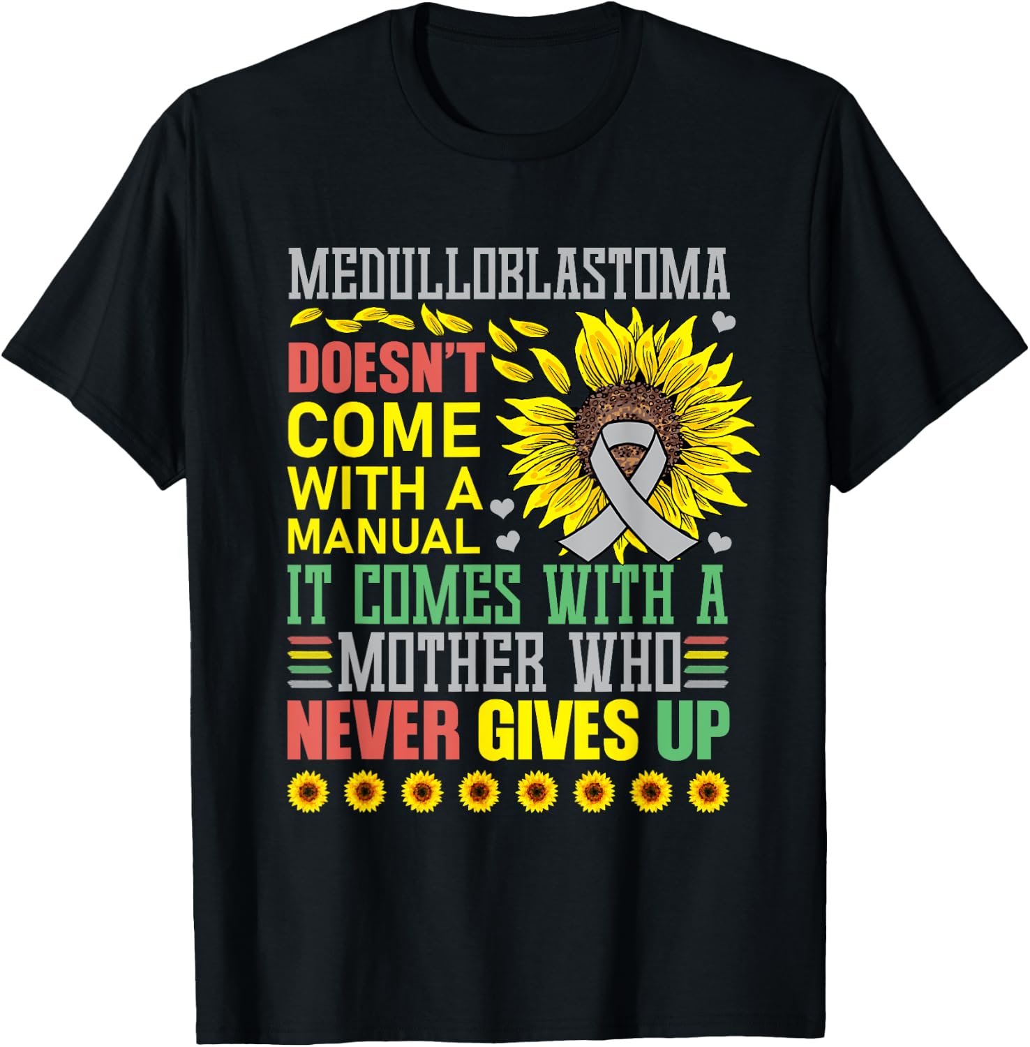 Medulloblastoma Awareness Warrior Supporter T-Shirt - T-Shirt | Black