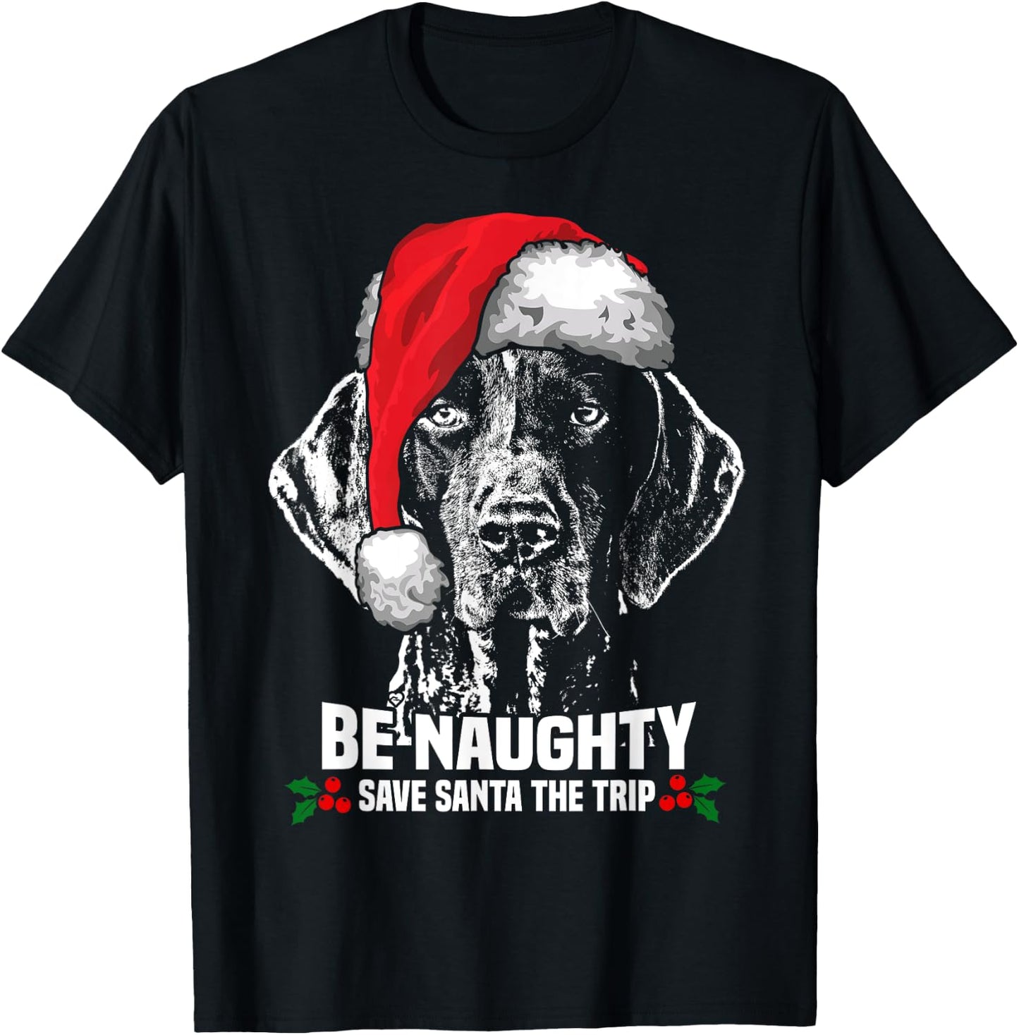 Save Santa German Shorthaired Pointer Xmas T-Shirt - T-Shirt | Black