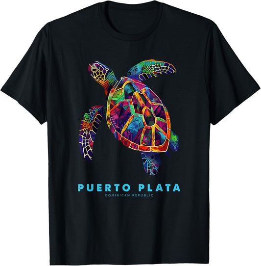 Puerto Plata Dominican Republic Vacation Beach Sea Turtle T-Shirt - T-Shirt | Black