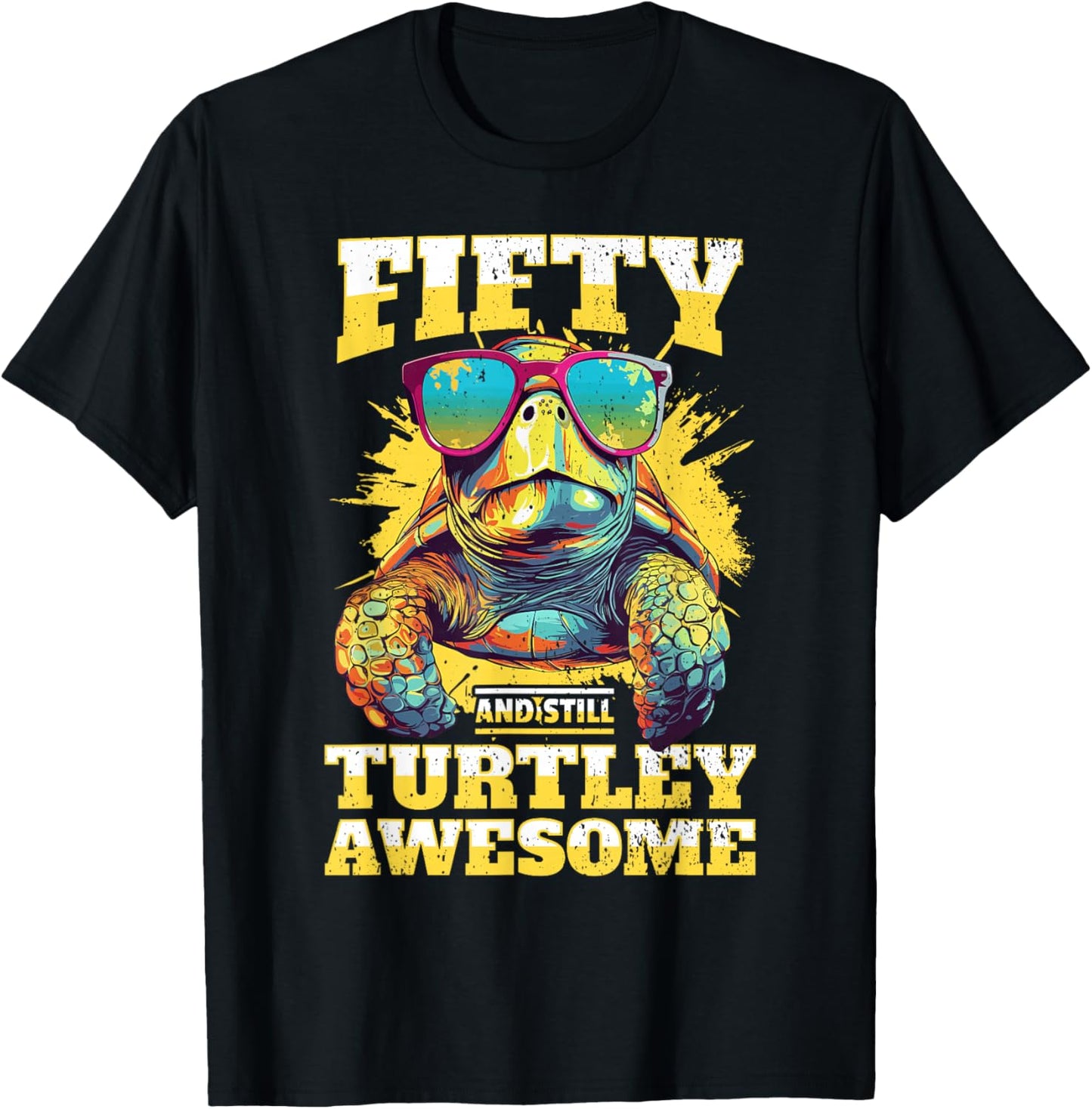 Tortoise 50th Birthday Turtle Age 50 Years T-Shirt - T-Shirt | Black