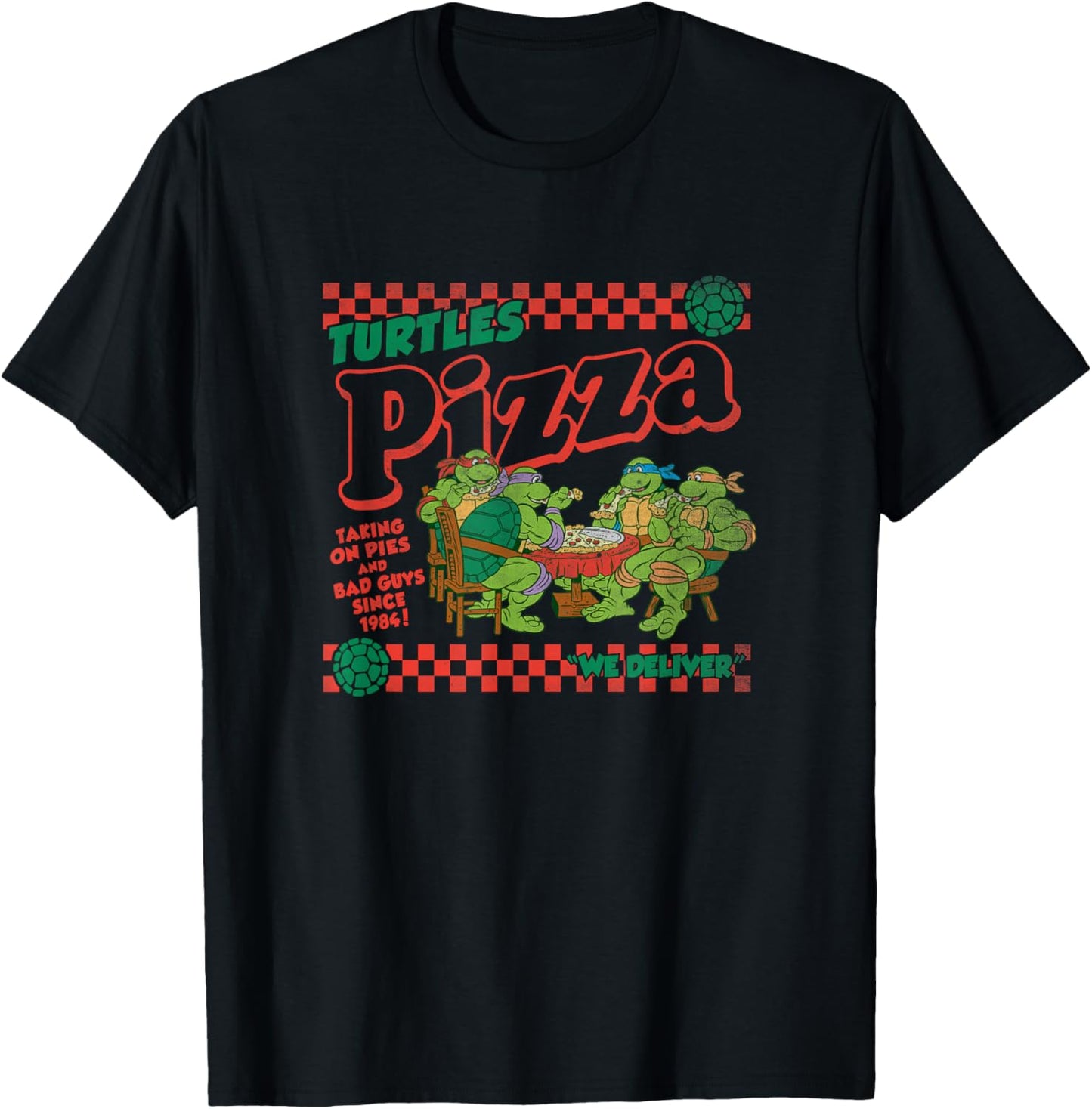 Teenage Mutant Ninja Turtles Pizza Delivery Classic Logo T-Shirt - T-Shirt | Black