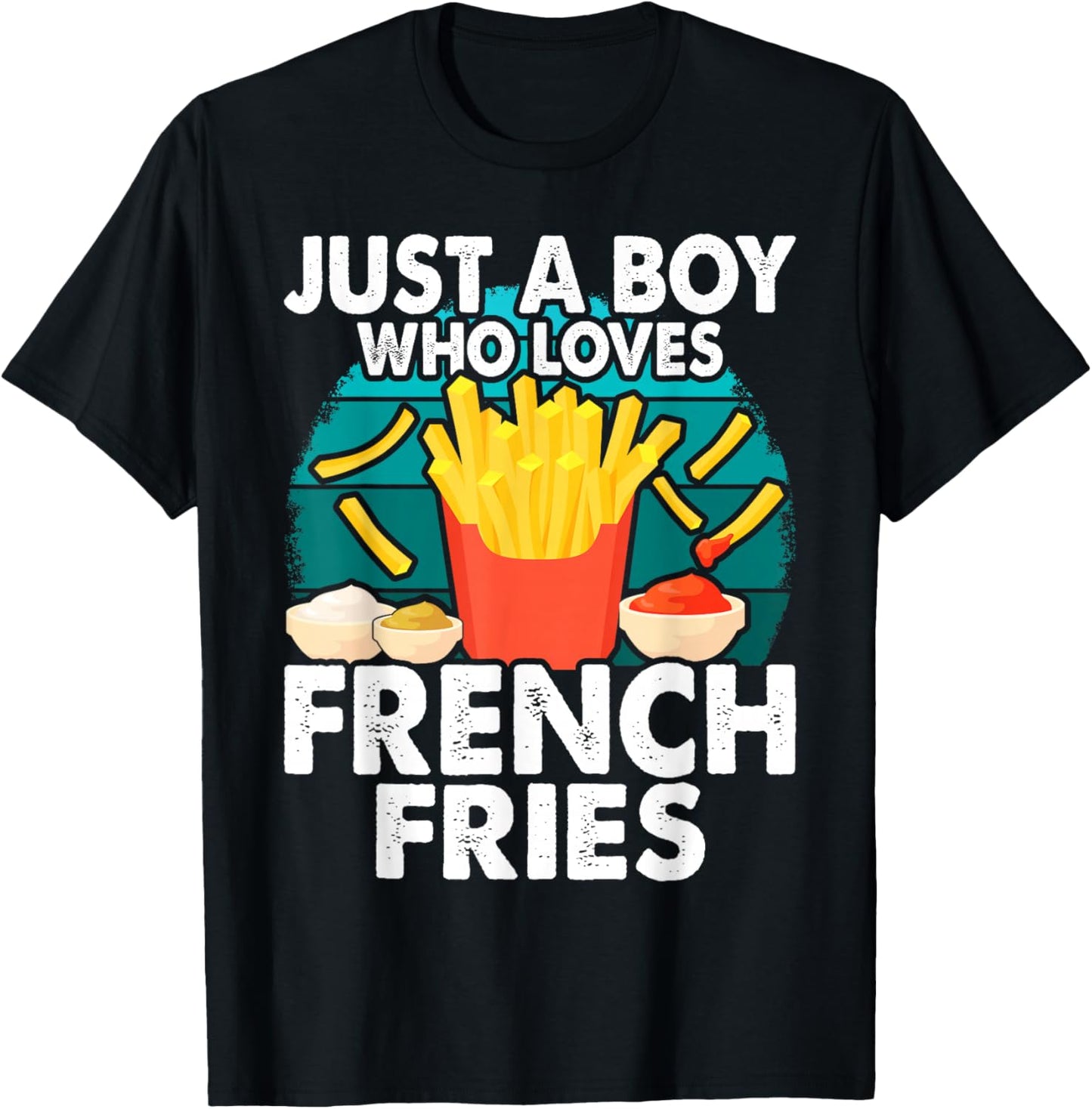 Cool Just a Boy Who Loves French Fries Boys Kids Toddler T-Shirt - T-Shirt | Black