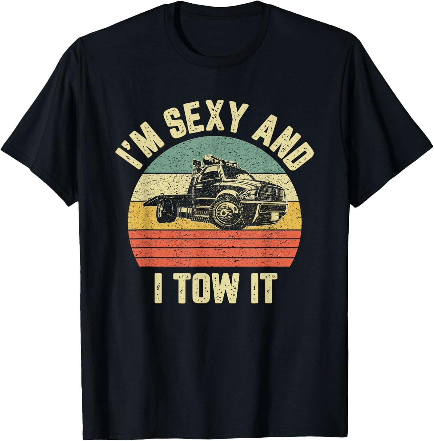 Tow Truck Driver Shirt Funny Towing Car Flat Bed Tow Truck T-Shirt - T-Shirt | Black
