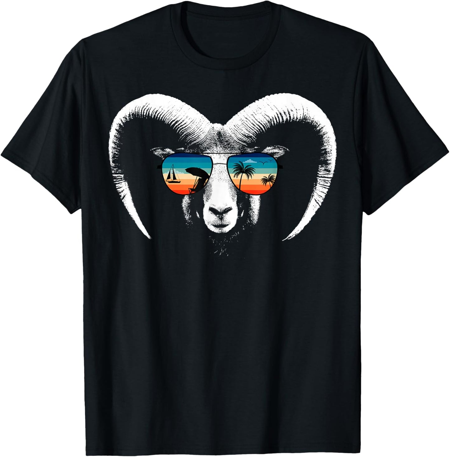 RAM Shirts With Glasses Sunglasses Retro Style T-Shirt - T-Shirt | Black
