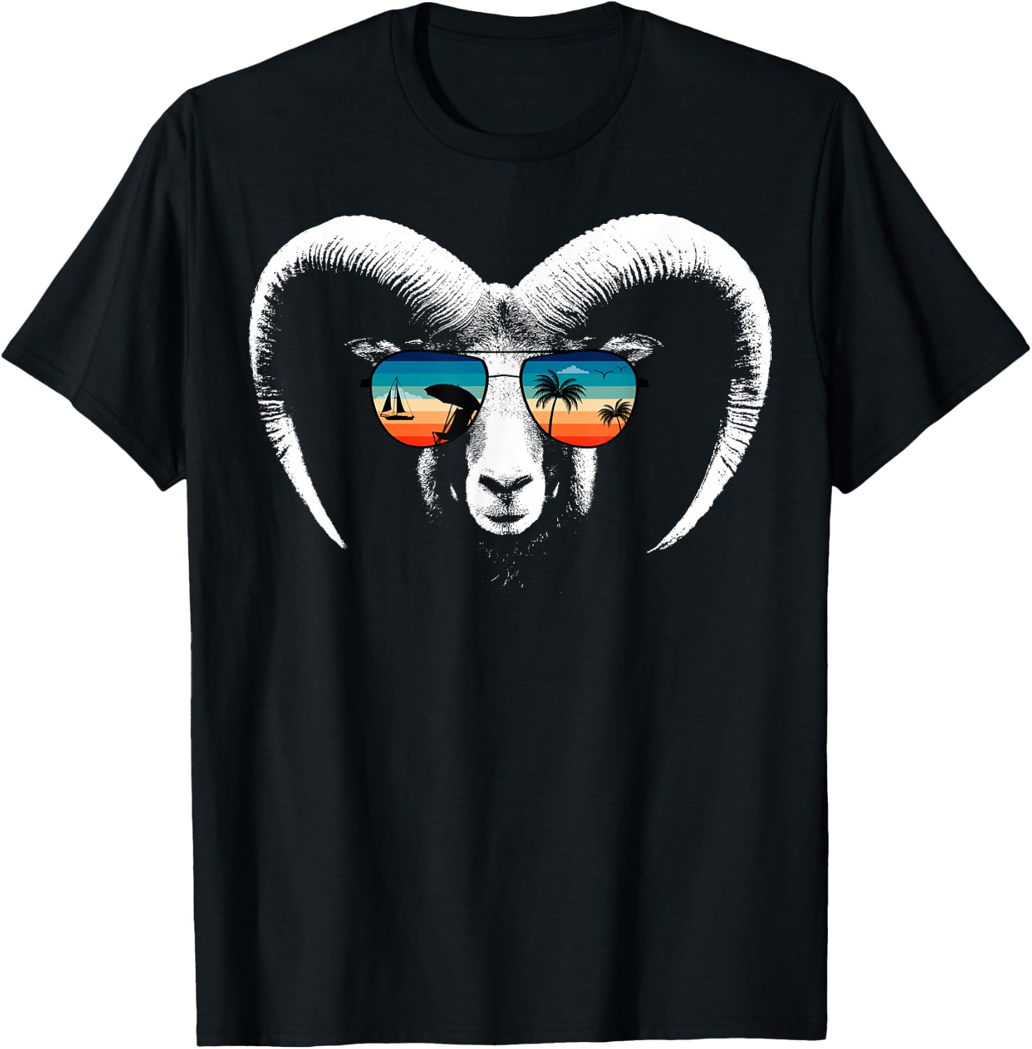 RAM Shirts With Glasses Sunglasses Retro Style T-Shirt - T-Shirt | Black