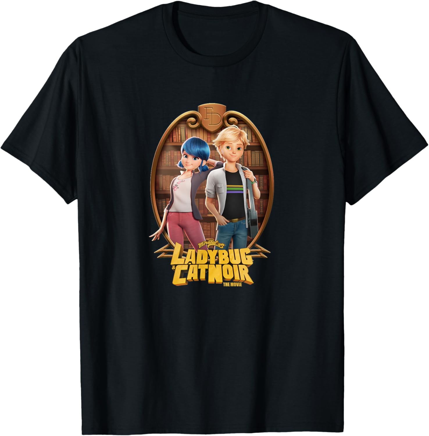 Miraculous Ladybug and Cat Noir The Movie Marinette Adrien T-Shirt - T-Shirt | Black