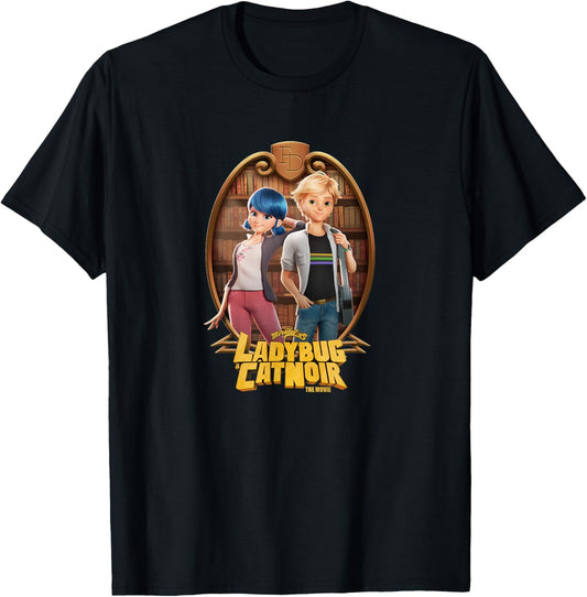 Miraculous Ladybug and Cat Noir The Movie Marinette Adrien T-Shirt - T-Shirt | Black