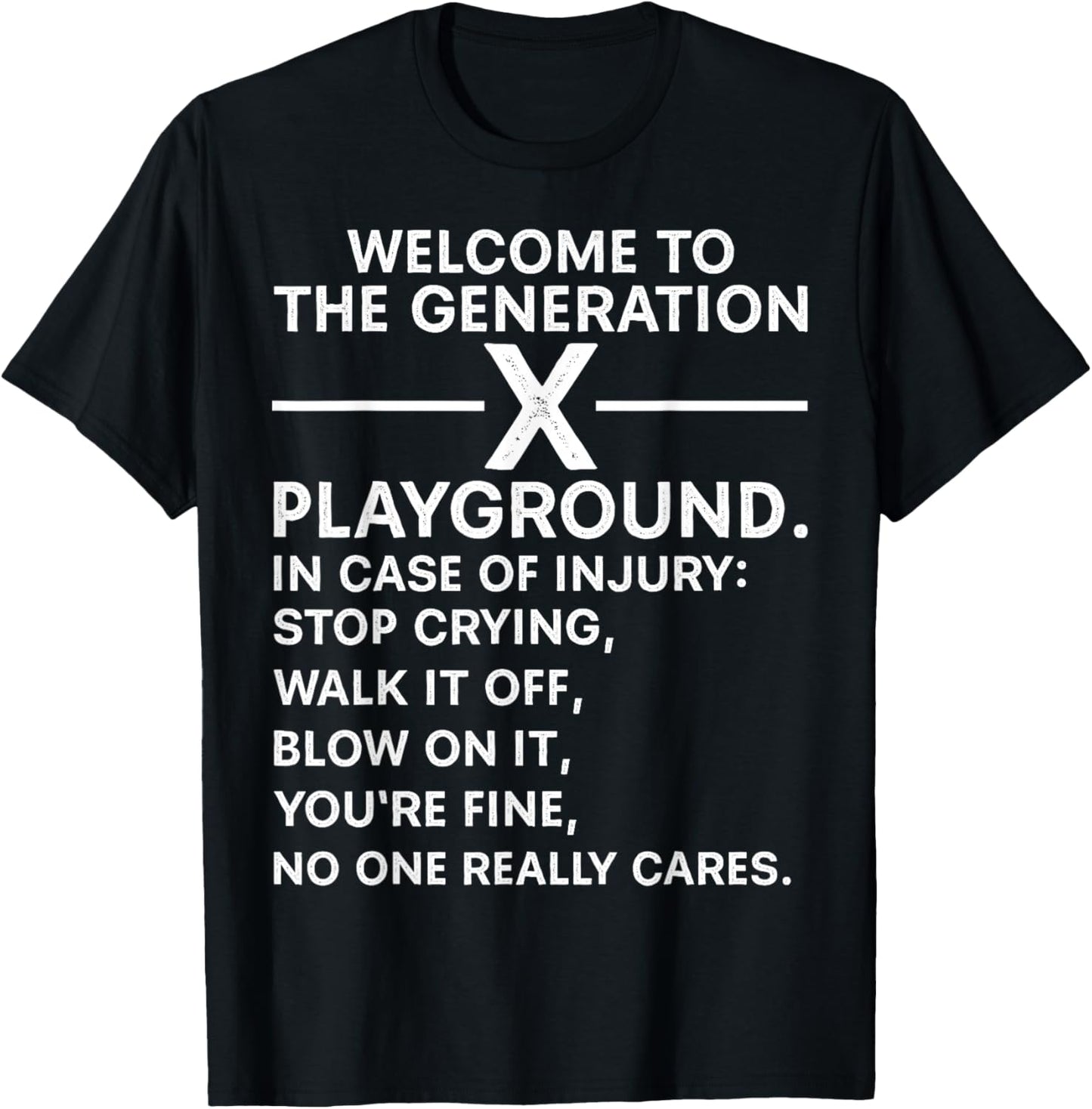 Funny 60s 70s 80s Men Women Welcome To The Gen X Playground T-Shirt - T-Shirt | Black