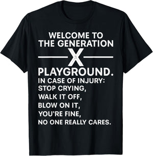 Funny 60s 70s 80s Men Women Welcome To The Gen X Playground T-Shirt - T-Shirt | Black