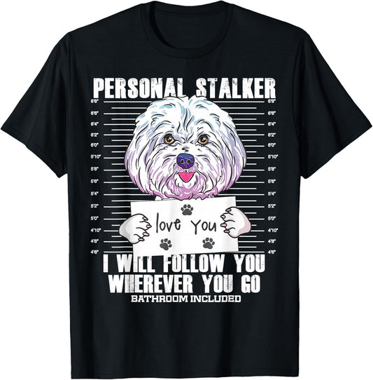 Funny Maltese Malshi Dog Quote Gift T-Shirt - T-Shirt | Black