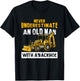 Never Underestimate An Old Man With A Backhoe Excavator T-Shirt - T-Shirt | Black