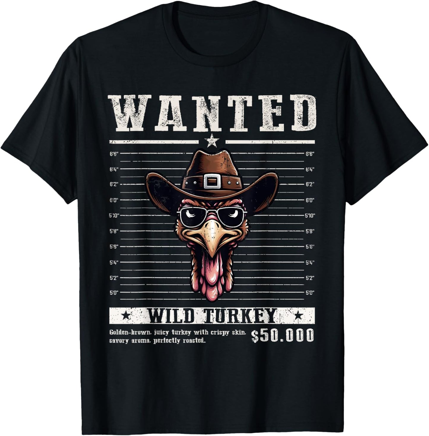 Wanted Turkey Hunting Funny Thanksgiving Men's Women's T-Shirt - T-Shirt | Black