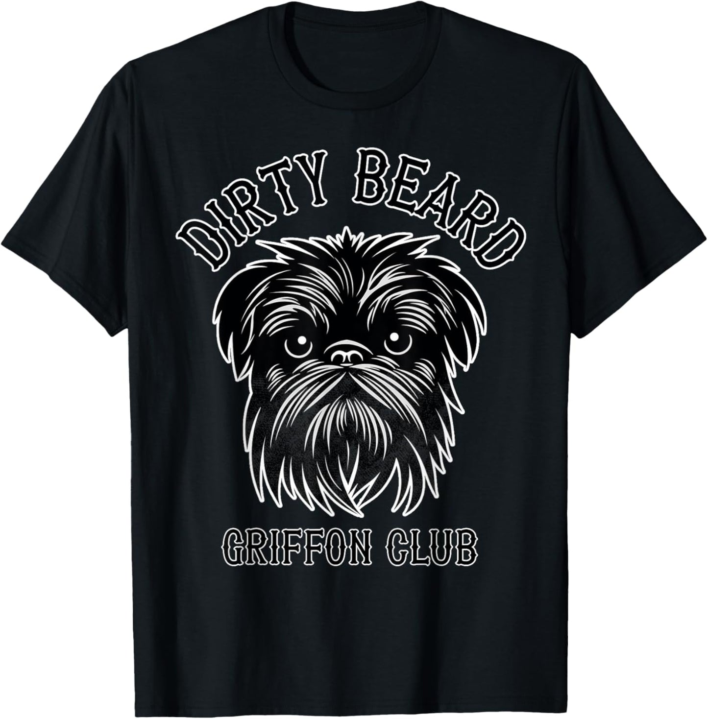 Dirty Beard Griffon Club - Brussels Griffon Dog - Biker Women Girls Kids T-Shirt - T-Shirt | Black