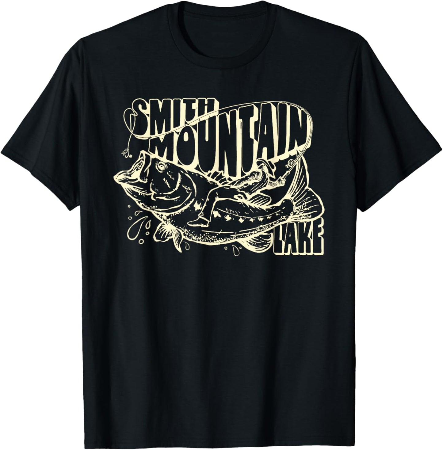 Smith Mountain Lake Virginia Striped Bass Fishing Rodeo T-Shirt - T-Shirt | Black
