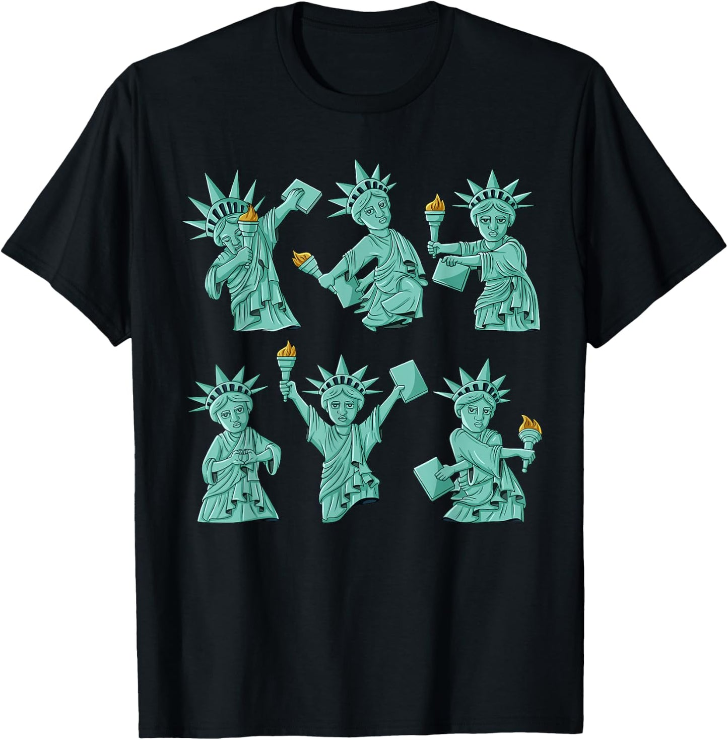 Dancing Statue of Liberty 4th of July USA Boys Girls Kids T-Shirt - T-Shirt | Black