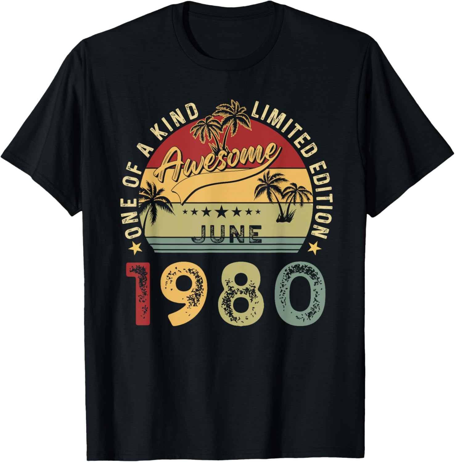 Awesome Since June 1980 Vintage Birthday Gift Men Women T-Shirt - T-Shirt | Black