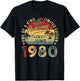 Awesome Since June 1980 Vintage Birthday Gift Men Women T-Shirt - T-Shirt | Black
