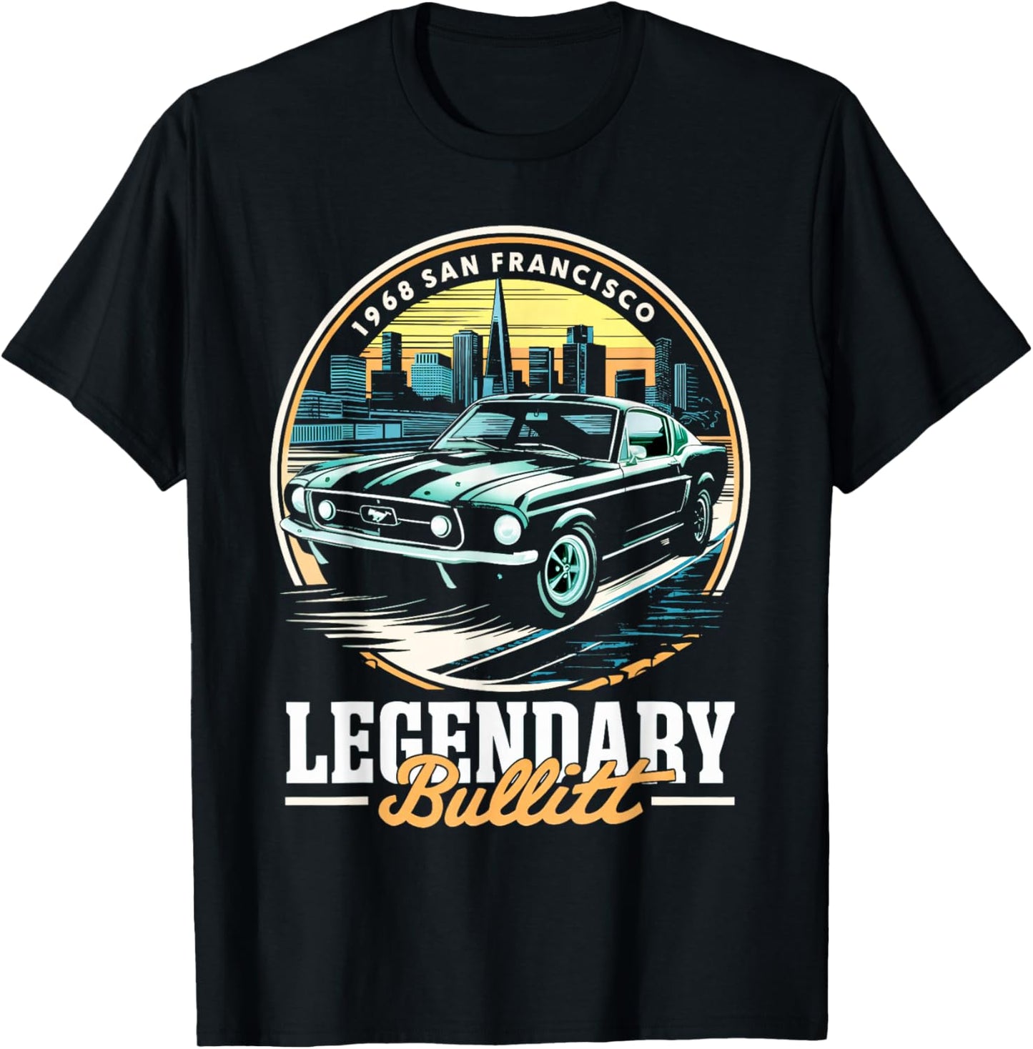 Legendärer Bullitt Muscle Oldtimer T-Shirt - T-Shirt | Black