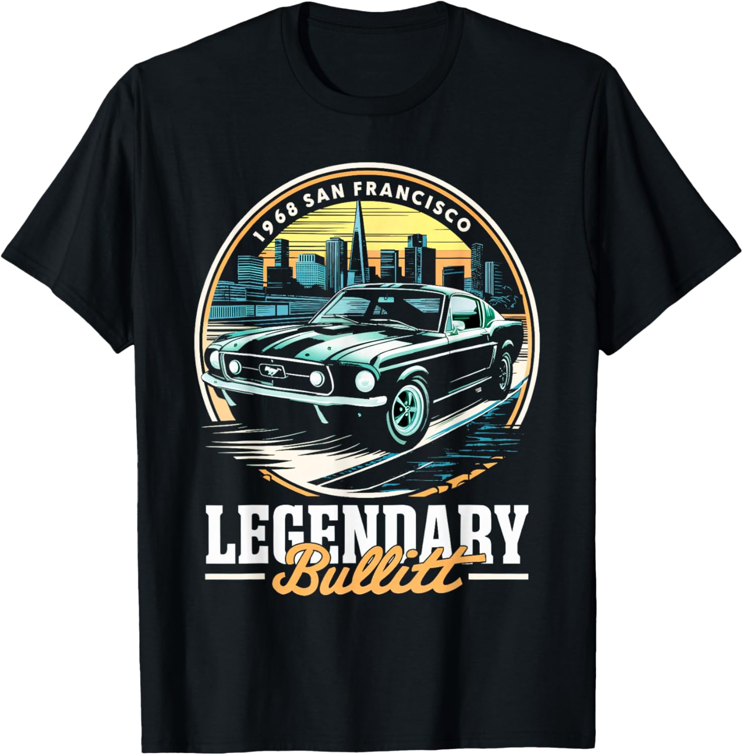 Legendärer Bullitt Muscle Oldtimer T-Shirt - T-Shirt | Black