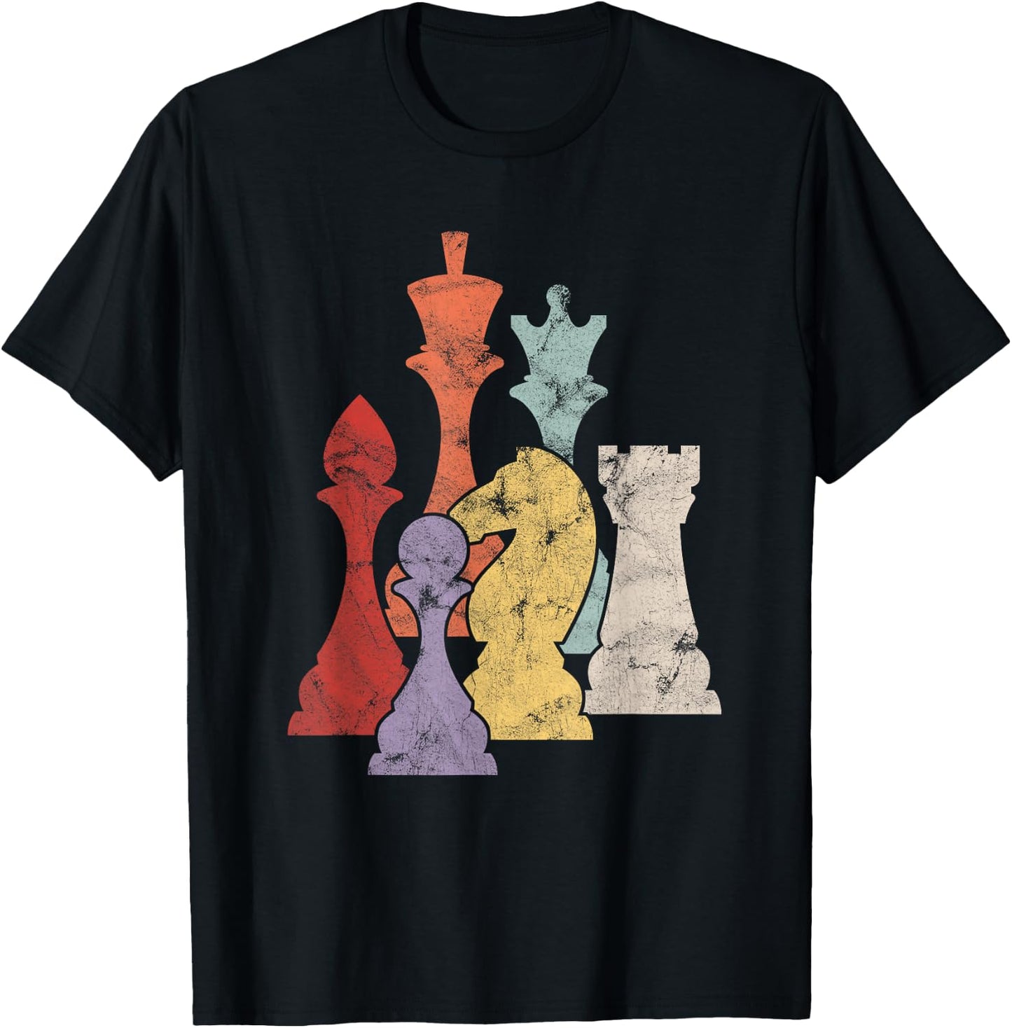 Retro Chess Piece Chess Shirts Boys Women Club Gift T-Shirt - T-Shirt | Black