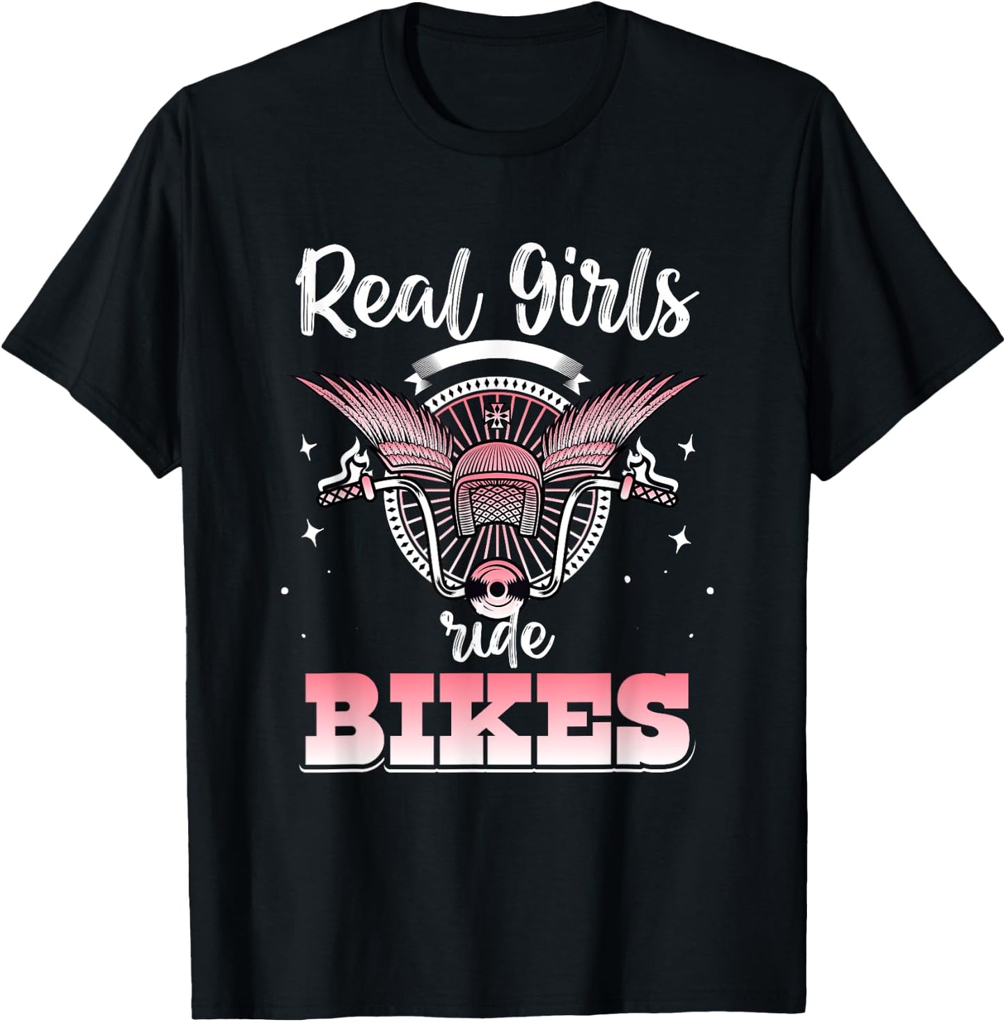 Motorcycle Biker - Real Girls ride Bikes Woman T-Shirt - T-Shirt | Black