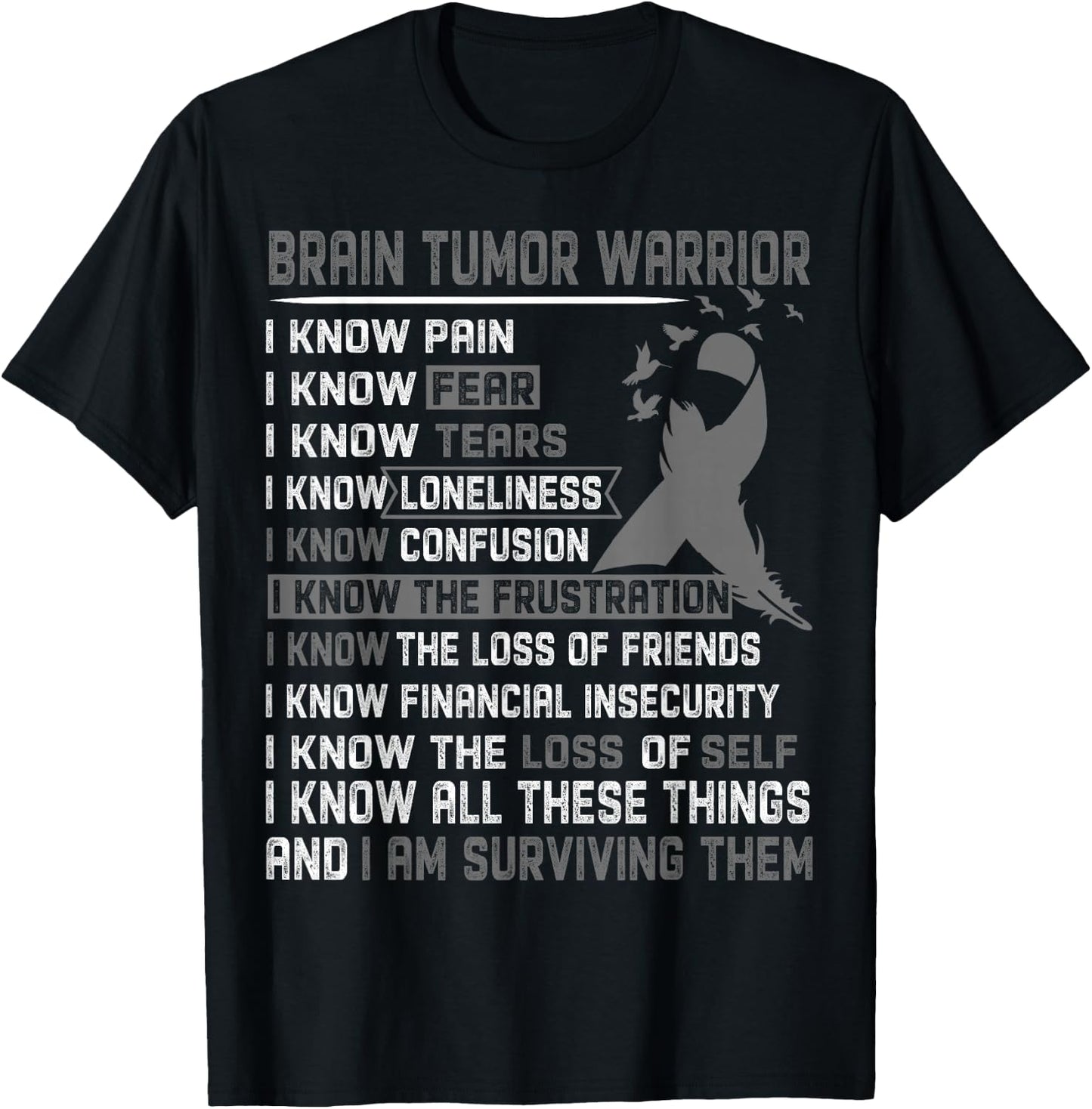 Brain Tumor Warrior Shirt Men T-Shirt - T-Shirt | Black