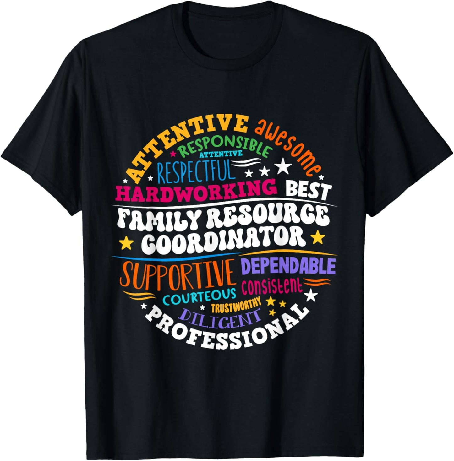 Groovy Family Resource Coordinator Appreciation T-Shirt - T-Shirt | Black