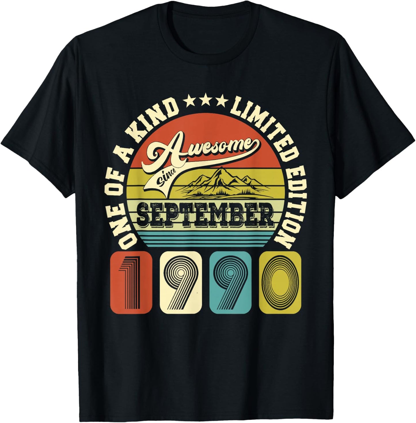 35 Years Old Gift 35th Birthday Awesome Since September 1990 T-Shirt - T-Shirt | Black