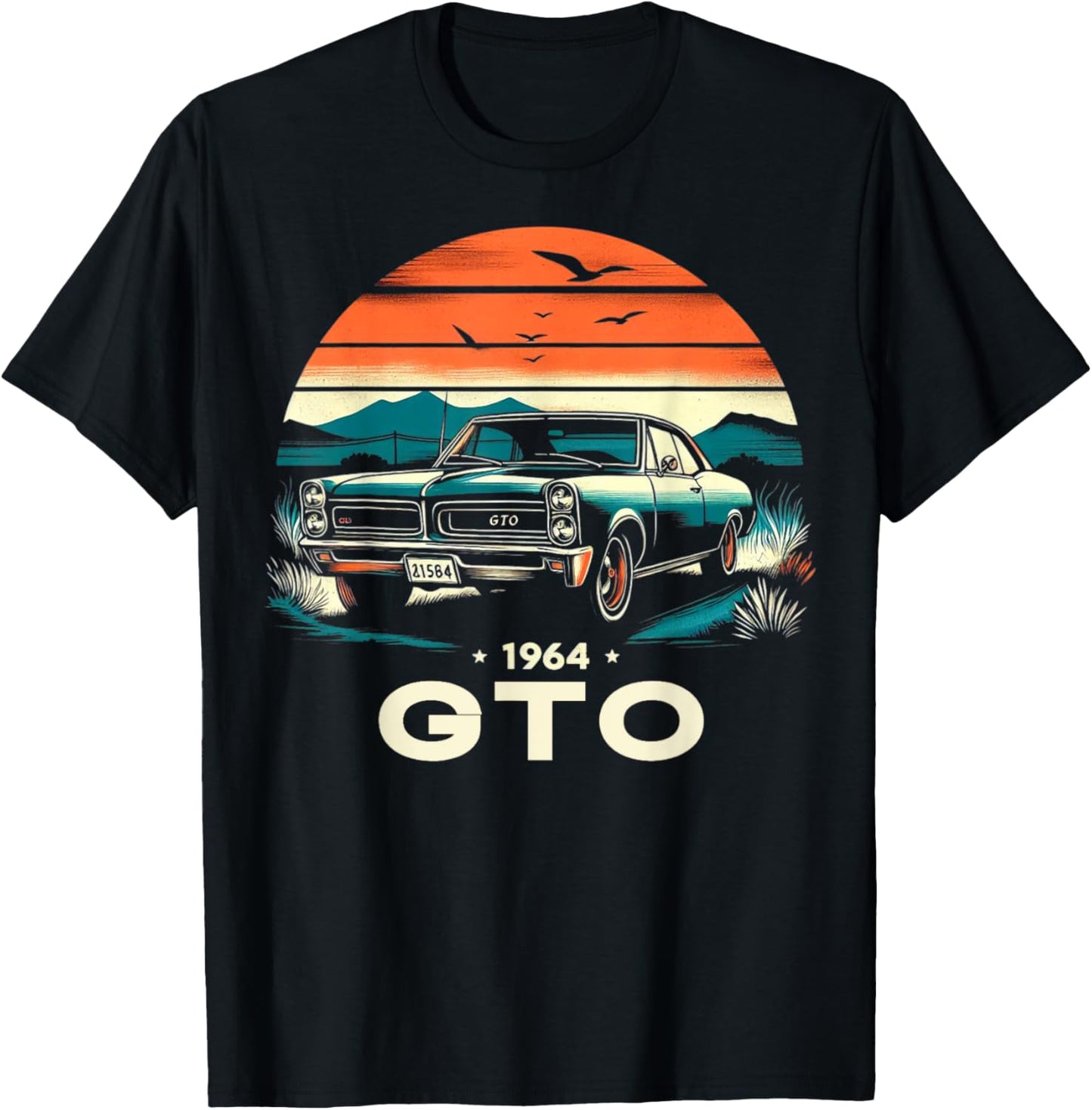 1964 64 GTO Classic Car Old School Muscle Vintage Car T-Shirt - T-Shirt | Black