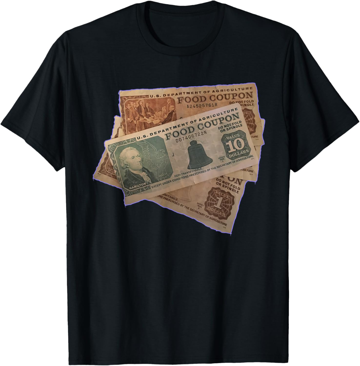 Foodstamp Graffiti Throwback Classic Gift Hiphop EBT 90s T-Shirt - T-Shirt | Black