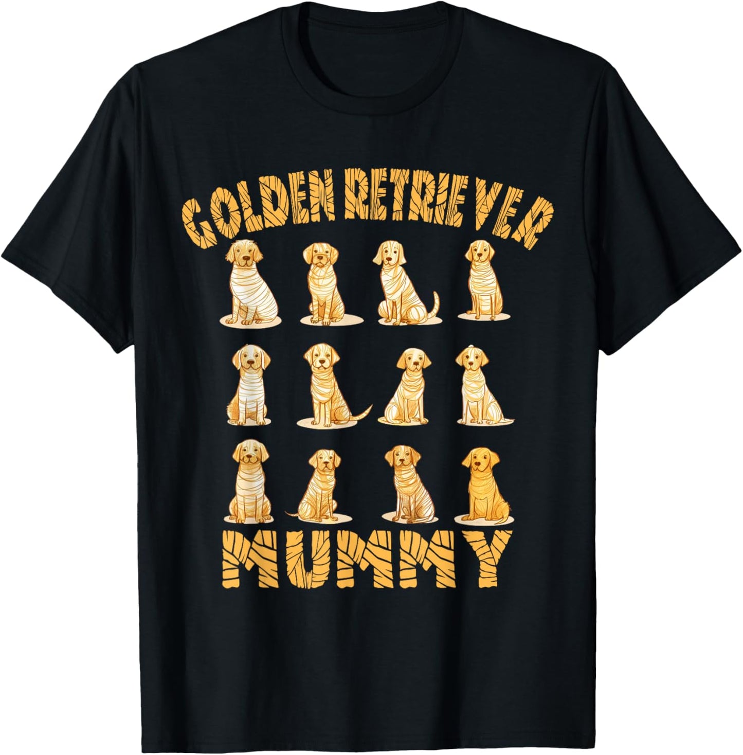 Golden Retriever Mummy Dog Lover Halloween Costume Men Women T-Shirt - T-Shirt | Black