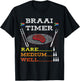 Braai Timer African BBQ Funny Family South Africa Flag T-Shirt - T-Shirt | Black
