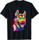 Colorful Siberian Husky - Dog Lover Pet Trainer Breeder Men Women Girls Kids T-Shirt - T-Shirt | Black