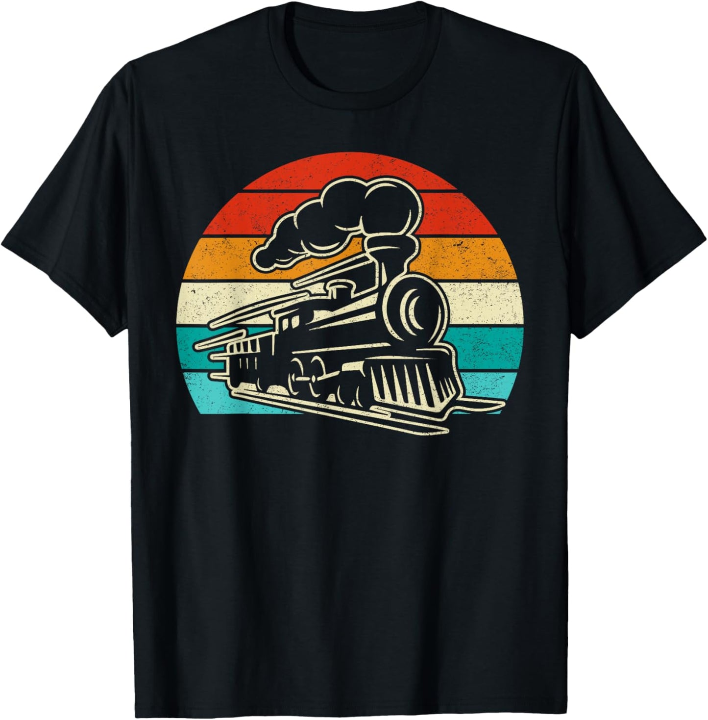 Retro Vintage Distressed Train Engineer Engine Boys Men T-Shirt - T-Shirt | Black