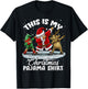 This is My Christmas Pajama Dabbing Santa Elf Pajamas T-Shirt - T-Shirt | Black