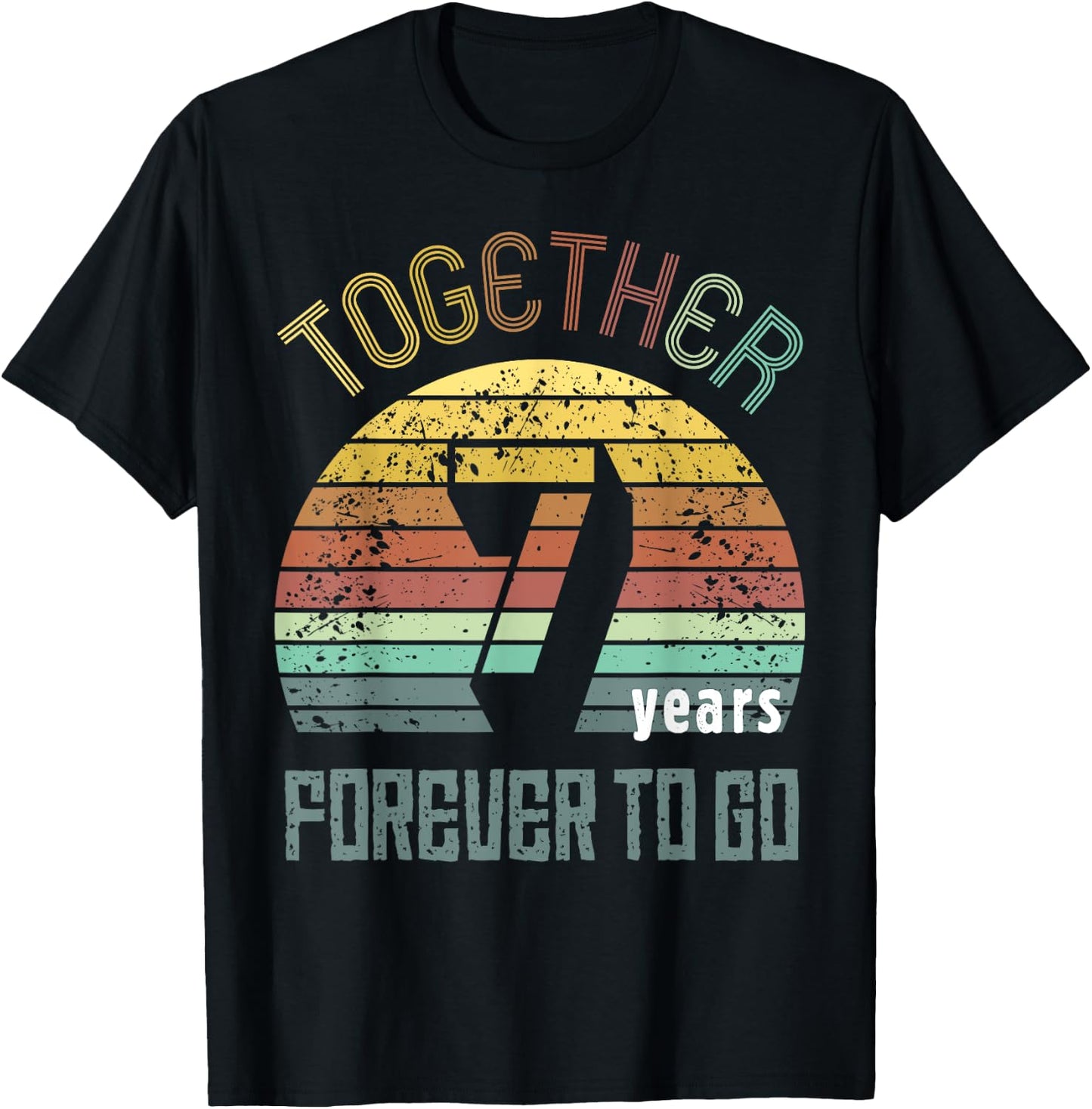 7th Years Wedding Anniversary Gifts For Couples Matching T-Shirt - T-Shirt | Black