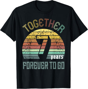 7th Years Wedding Anniversary Gifts For Couples Matching T-Shirt - T-Shirt | Black