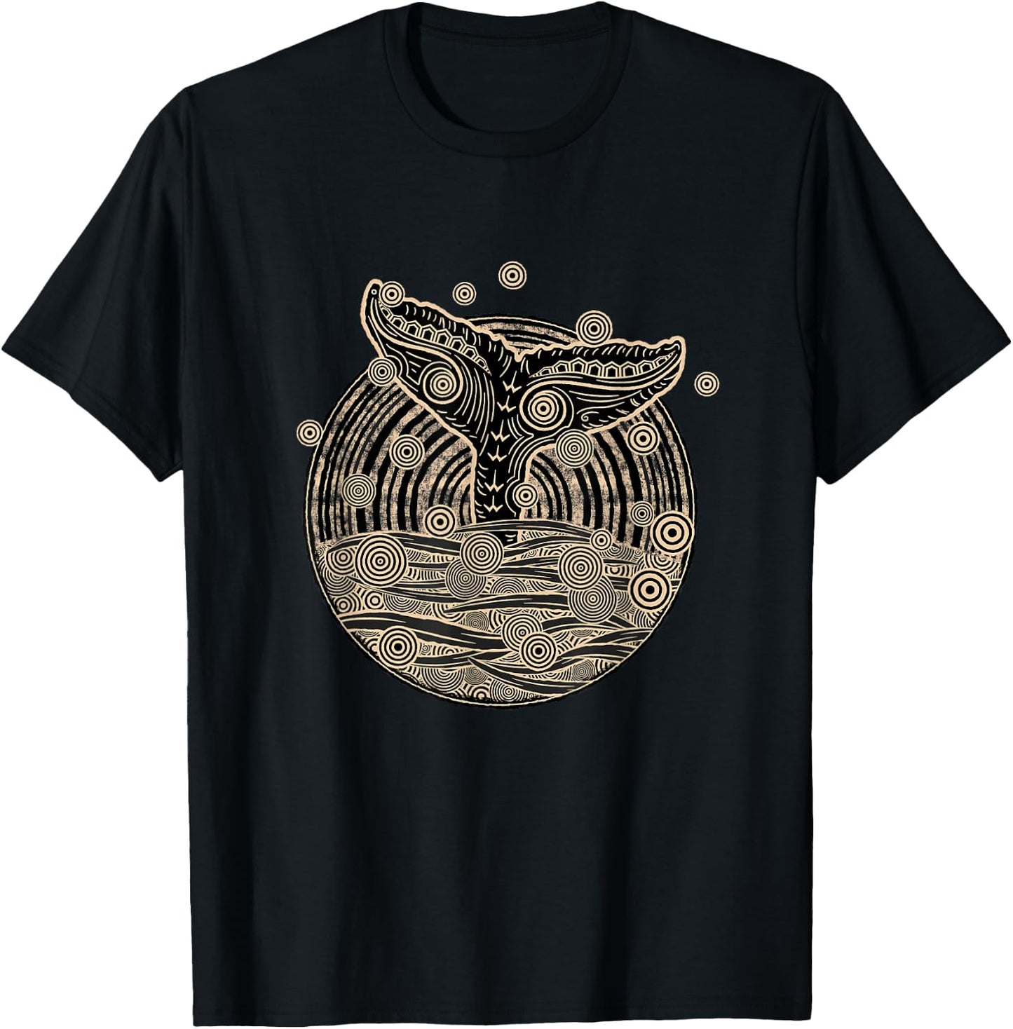 Vintage Tribal Whales Tail T-Shirt - T-Shirt | Black