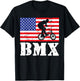 Distressed BMX Riding USA American Flag Vintage Bike Rider Women Kids Men T-Shirt - T-Shirt | Black