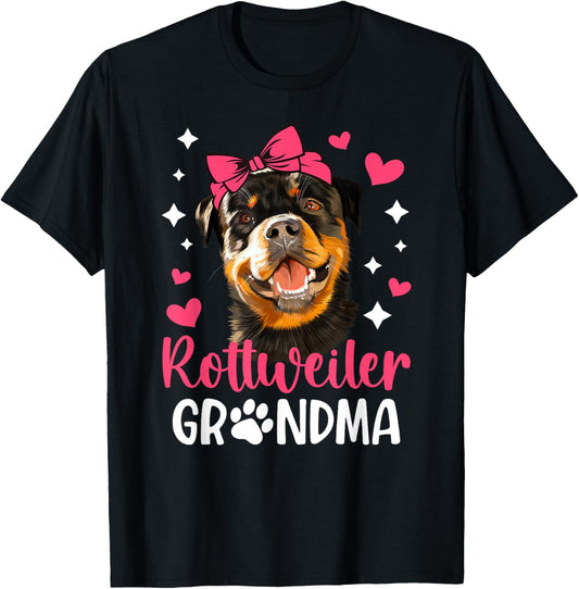 Rottweiler Grandma Rottie Grandma Cute Rottie Grandmother T-Shirt - T-Shirt | Black
