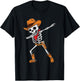 Dabbing Skelett Cowboy Halloween Jungen T-Shirt - T-Shirt | Black