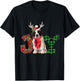 Joy Christmas Lights Saint Bernard Dog Santa Hat Pajama Women Kids T-Shirt - T-Shirt | Black