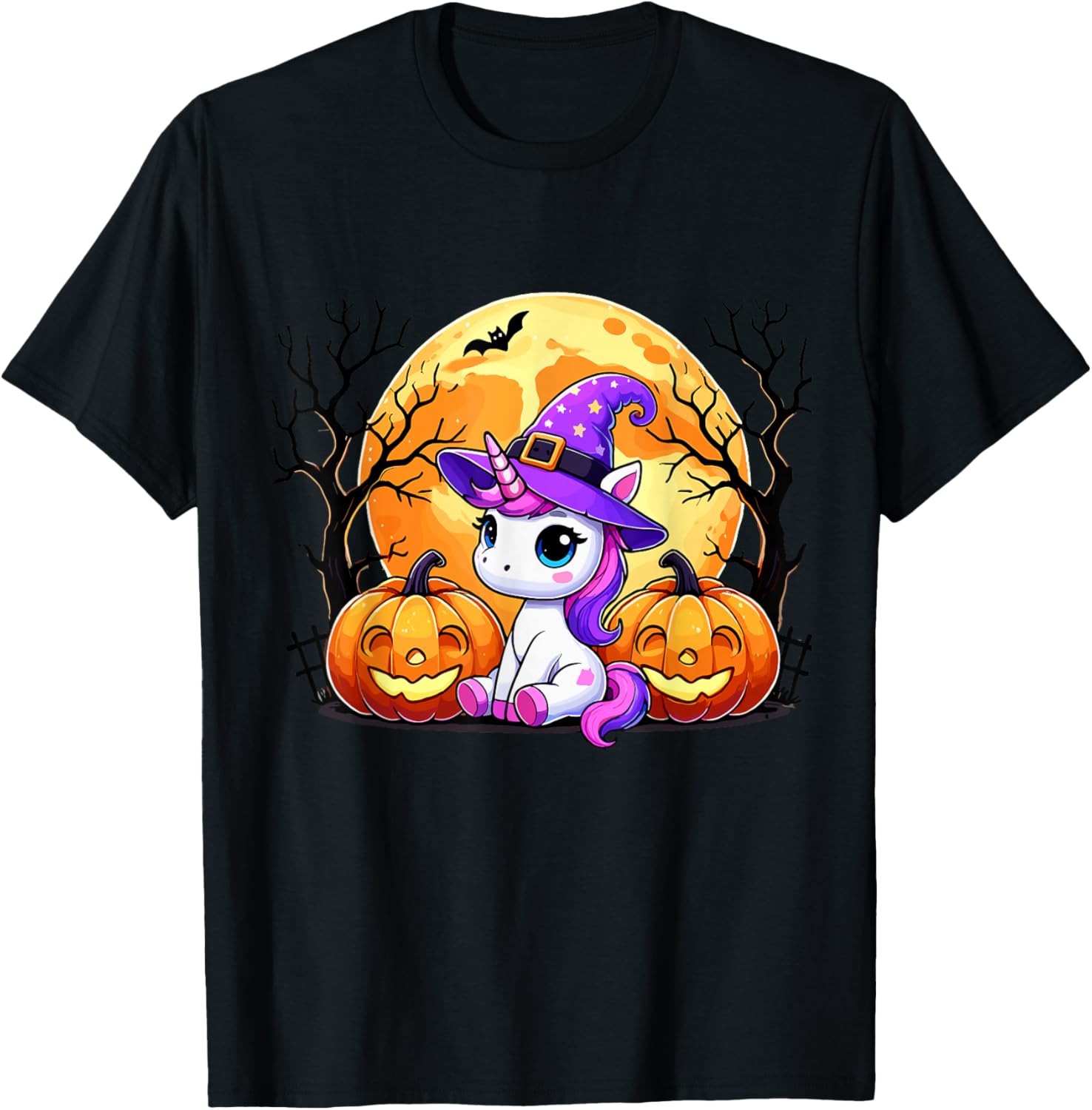 Cute Unicorn Halloween T-Shirt - T-Shirt | Black