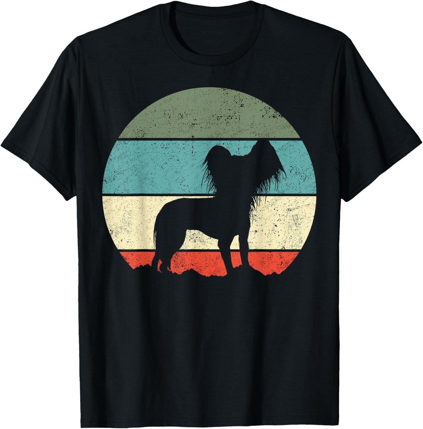 Chinese Crested Dog Retro Men Women Girls Kids T-Shirt - T-Shirt | Black