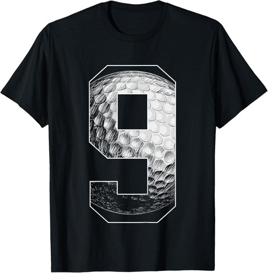 Kids 9th Birthday Boy Golf Player Golf 9 Years Old T-Shirt - T-Shirt | Black